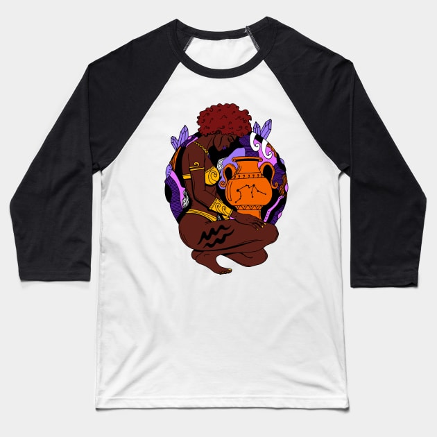 Aquarius Beauty Nubian Edition Baseball T-Shirt by kenallouis